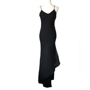 Niki By Niki Livas Semi-formal‎ Black Maxi Dress Size Small Side Slit  Lined